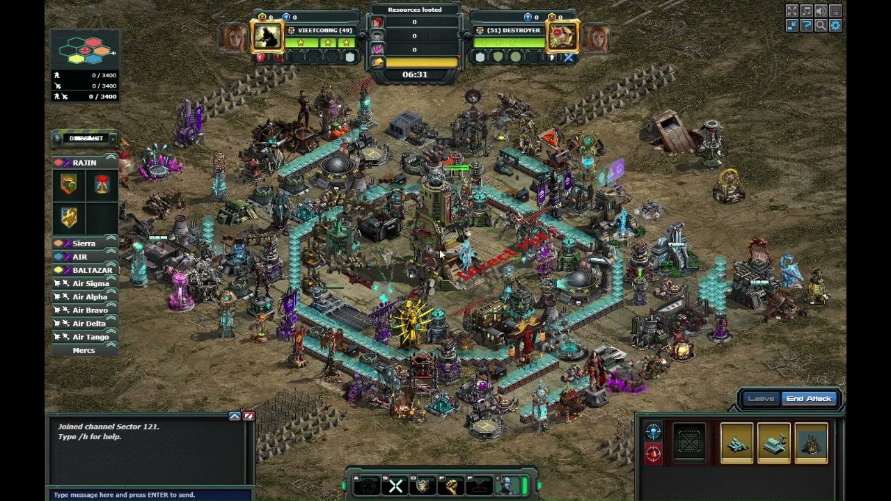 WAR COMMANDER ATTACKING AND DEFENCE BASE