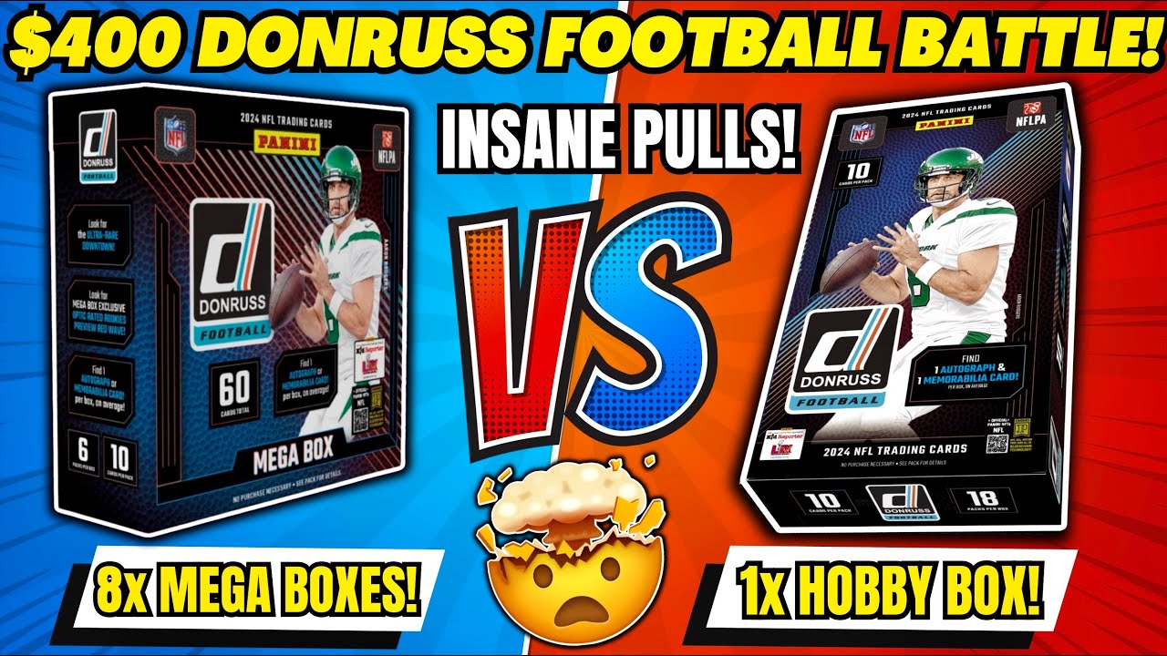 *1 HOBBY BOX vs 8 MEGA BOXES OF 2024 DONRUSS FOOTBALL! (INSANE PULLS!)🤯🔥