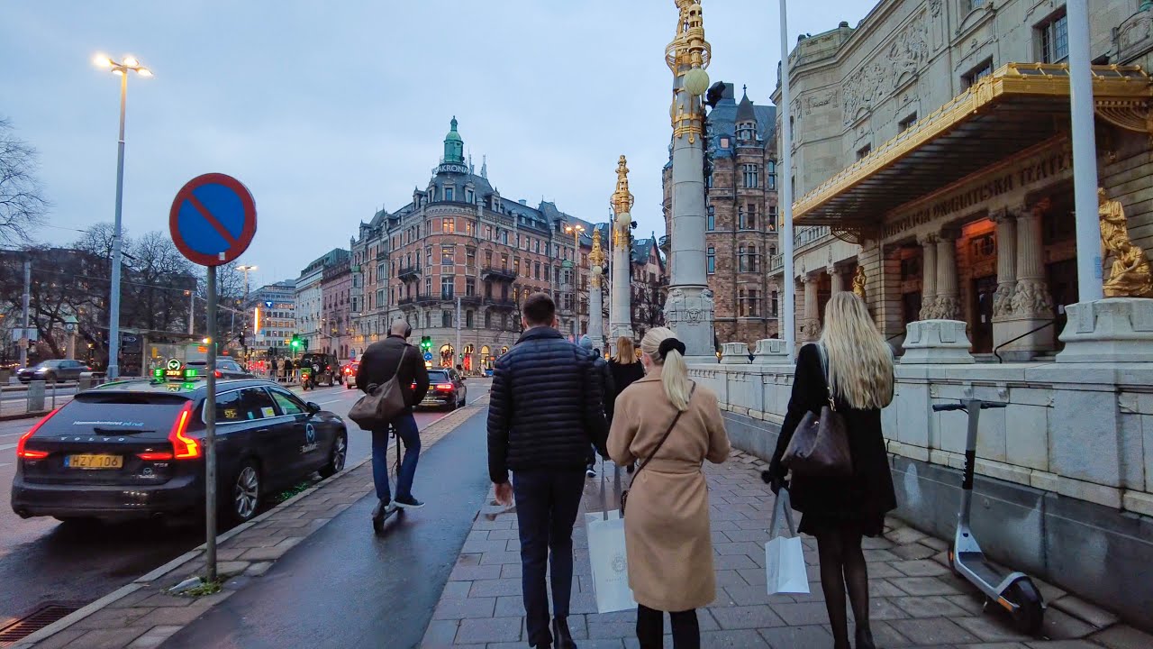 Walking in Stockholm: Valhallavägen and Sibyllegatan (4K)