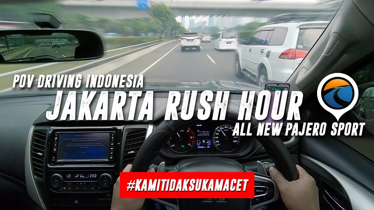 Jakarta Rush Hour - POV Driving Indonesia - Engine & Turbo Sound Pajero Sport