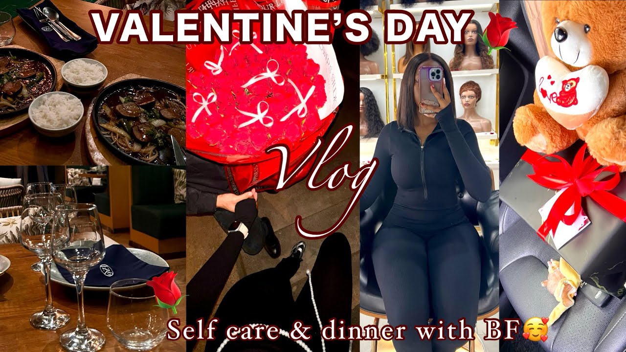 VALENTINE’S DAY VLOG: solo self care/ teeth whitening,massage, nails/ date with BF/surprises gifts🥰✨