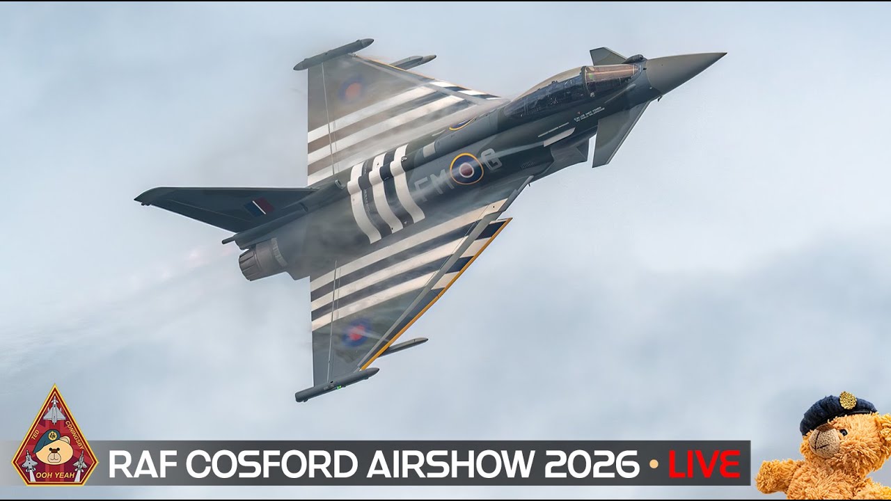LIVE RAF COSFORD AIR SHOW 2026 TYPHOON, RED ARROWS, RAFALE, F-35B, F-86, CHINOOK, & BBMF 14.06.26