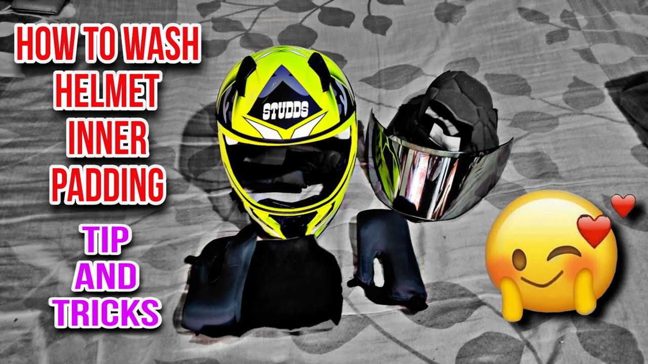 how to wash helmet internal padding🪖🤩 #studds #helmet #bike