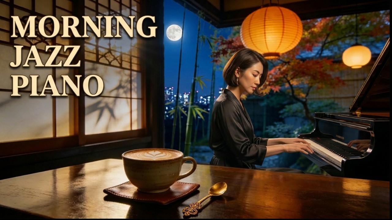 Morning Jazz Piano ☀️ Japanese Coffee Garden for Calm Focus — 朝の静かなジャズBGM