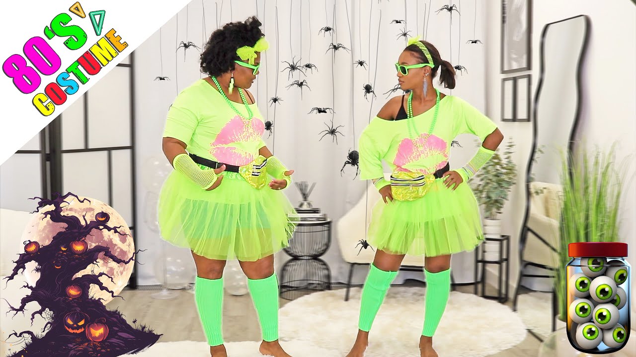 WE TRIED 80s OUTFITS! | JAMAICA MOTHER AND DAUGHTER TRY POPULAR 80s HALLOWEEN COSTUMES FROM AMAZON