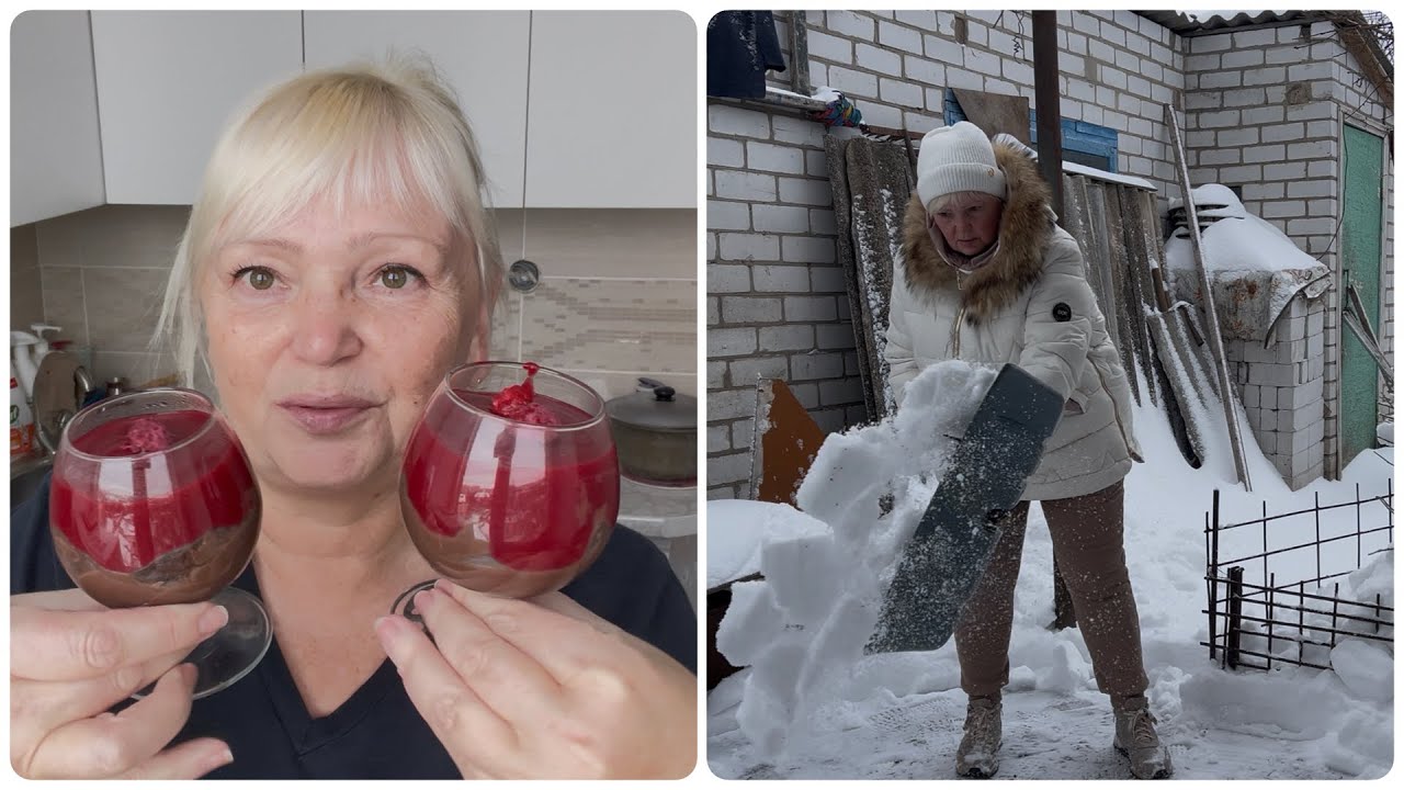 Такий сніжний день не хотілось втрачати! Напекла млинців і зробила неймовірний пудинг ❄️🍫19.02.2026