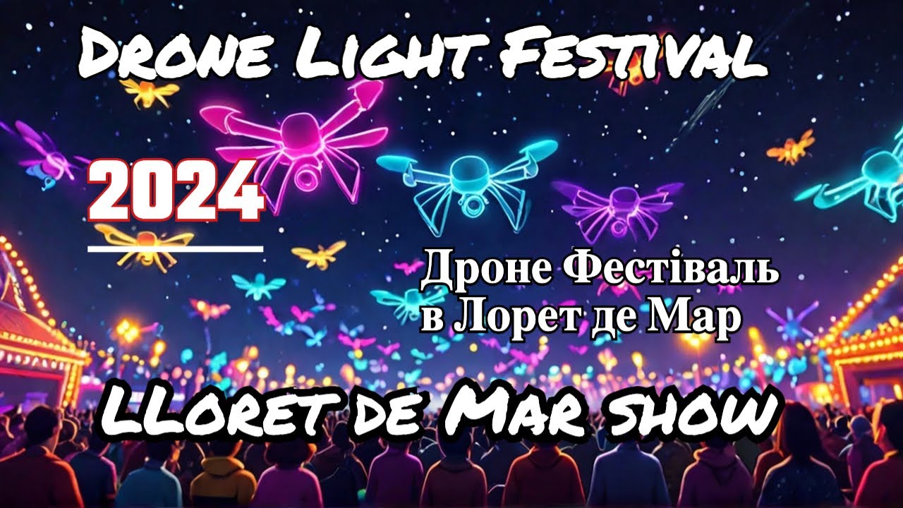 Drone Light show. Фестиваль дронів. Льорет-де-Мар. Drone festival 2024. Lloret de Mar. Spain.