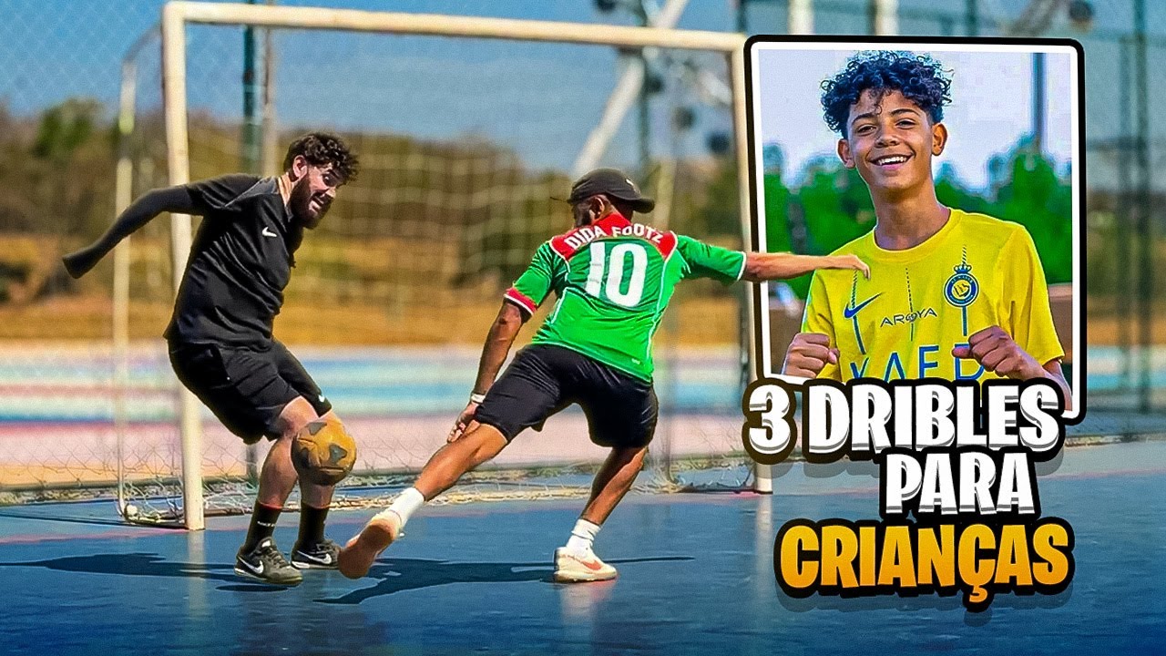 3 DRIBLES FÁCEIS PARA CRIANÇAS APRENDEREM RÁPIDO com LEO FOOTZ - TUTORIAL