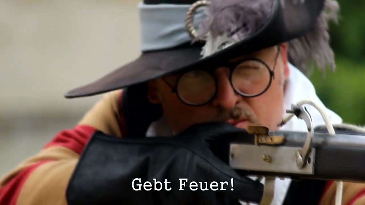 Laden und Abfeuern einer Muskete aus dem Drei&szlig;igj&auml;hrigen Krieg (Sch&uuml;lerprojekt)