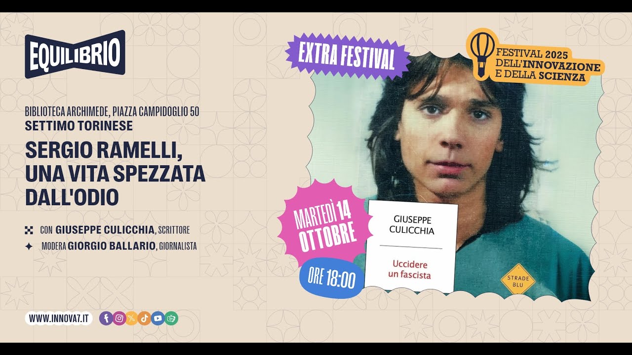 SERGIO RAMELLI, UNA VITA SPEZZATA DALL’ODIO con Giuseppe Culicchia e Giorgio Ballario