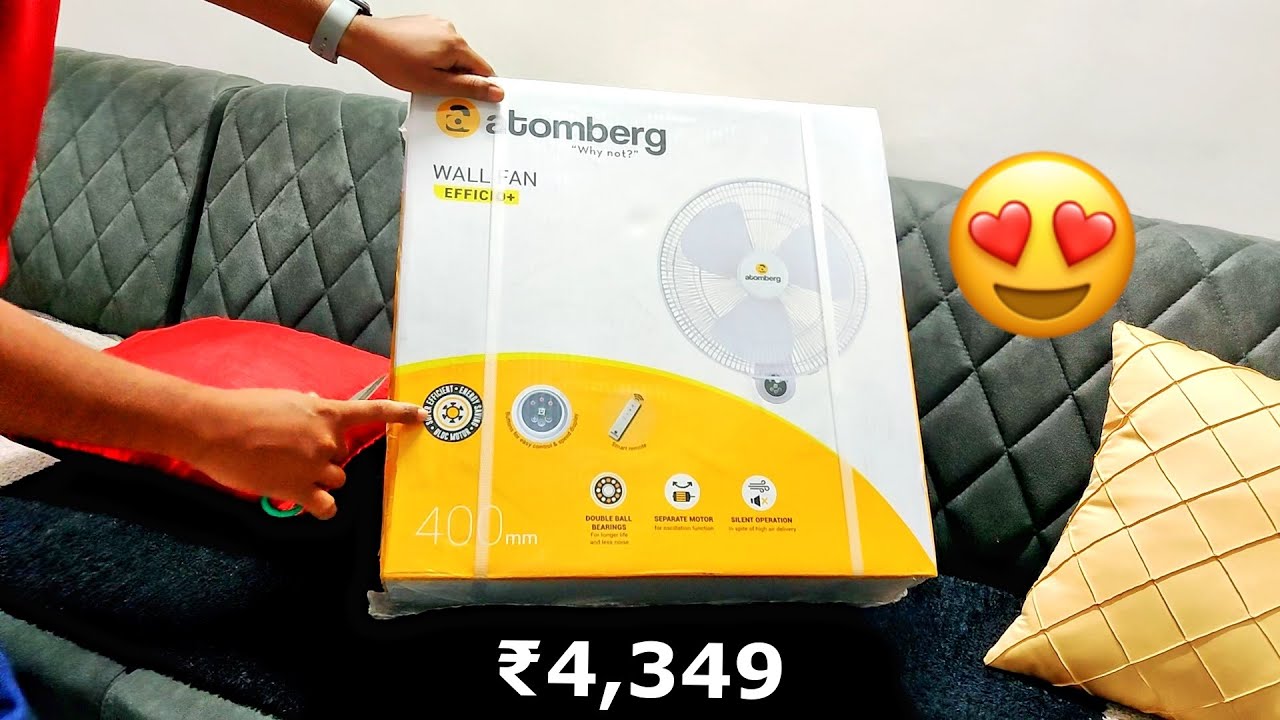 Atomberg Efficio+ Wall Fan Unboxing and installation