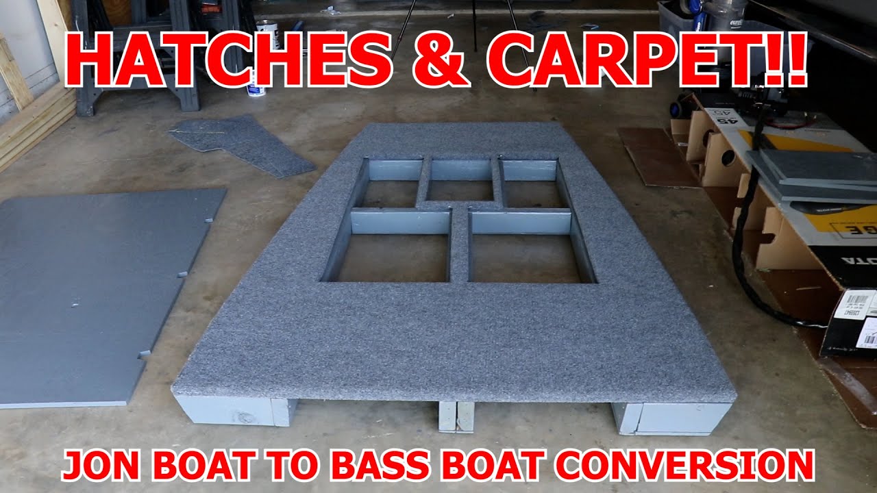 JON BOAT Budget Build I Cutting out HATCHES And CARPET!!