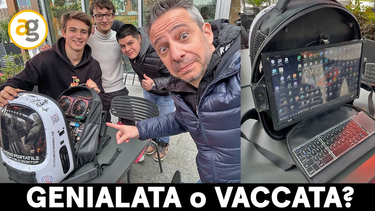 LO ZAINO che è PC FISSO con BATTERIA e MONITOR