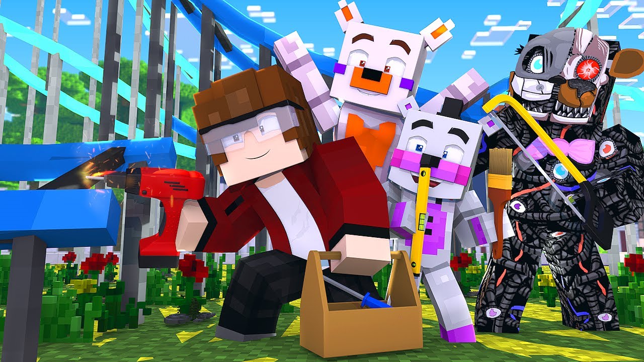 Minecraft FNAF 7 Pizzeria Simulator - FIXING FREDDY LAND! (Minecraft Roleplay)