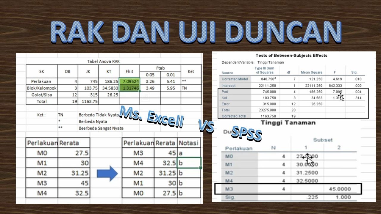 SPSS Rancangan Acak Kelompok dan Uji Duncan/ DMRT, Randomized Block Design and Duncan Test