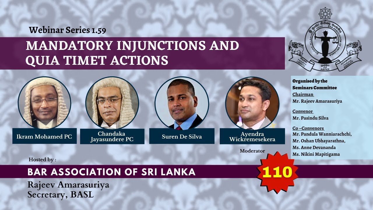 BASL Webinar 1.59 - Mandatory Injunctions and Quia Timet Actions