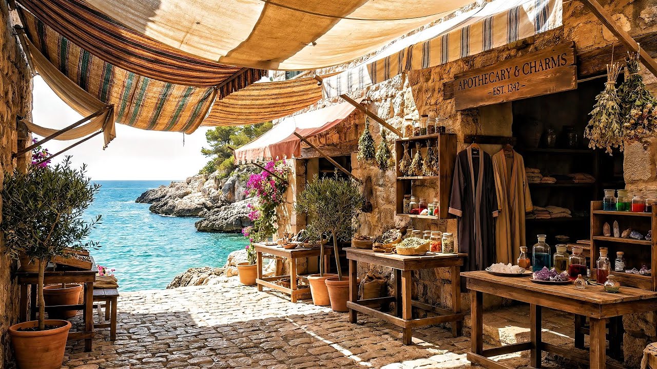 Mediterranean Fantasy Market | Lively Folktronica Ambient for Study & Focus