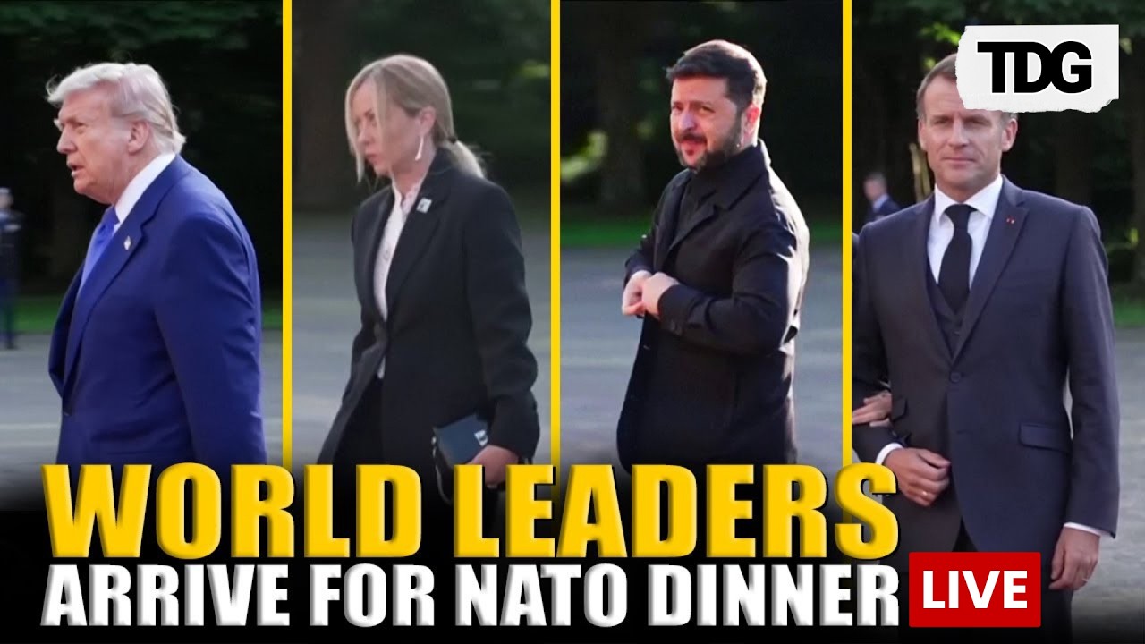 LIVE: Trump & World Leaders Arrive for Dinner Hosted by Turkey's President Erdogan | NATO Summit