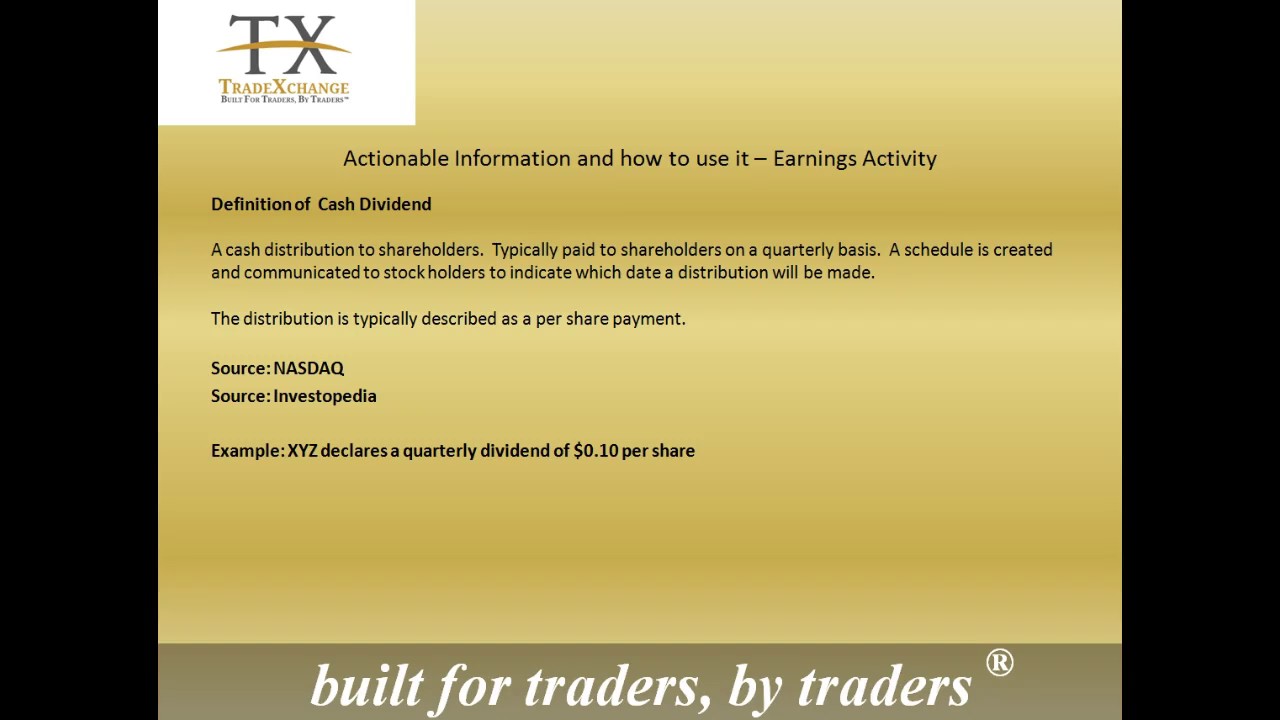 Cash Dividend
