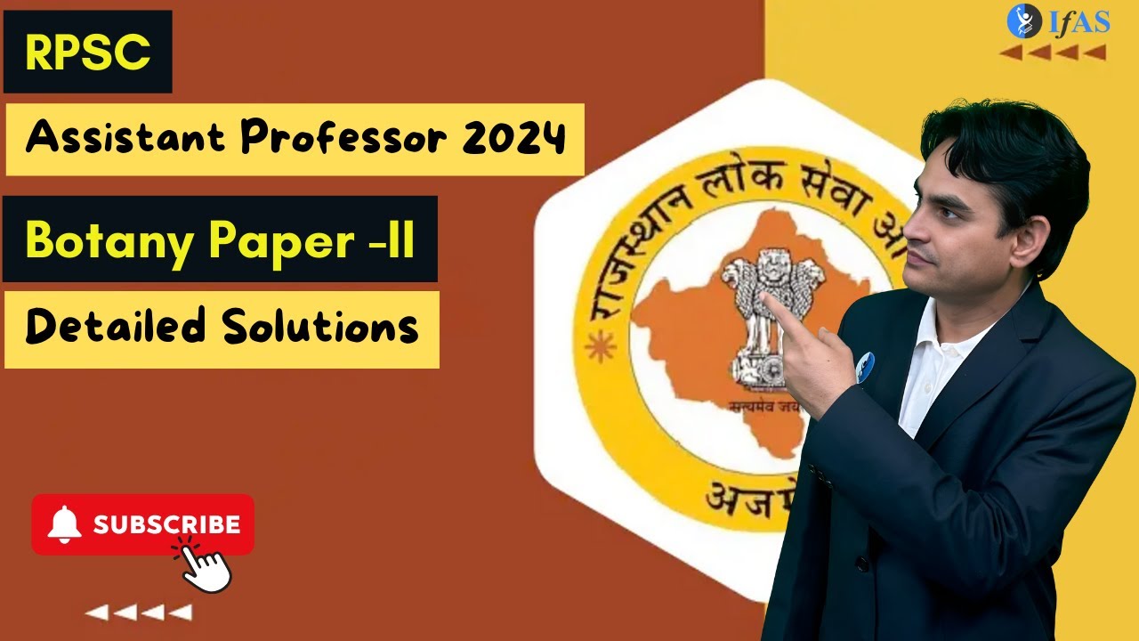 RPSC Botany Assistant Professor 2024 Paper -II Detailed Solutions I IFAS I CSIR