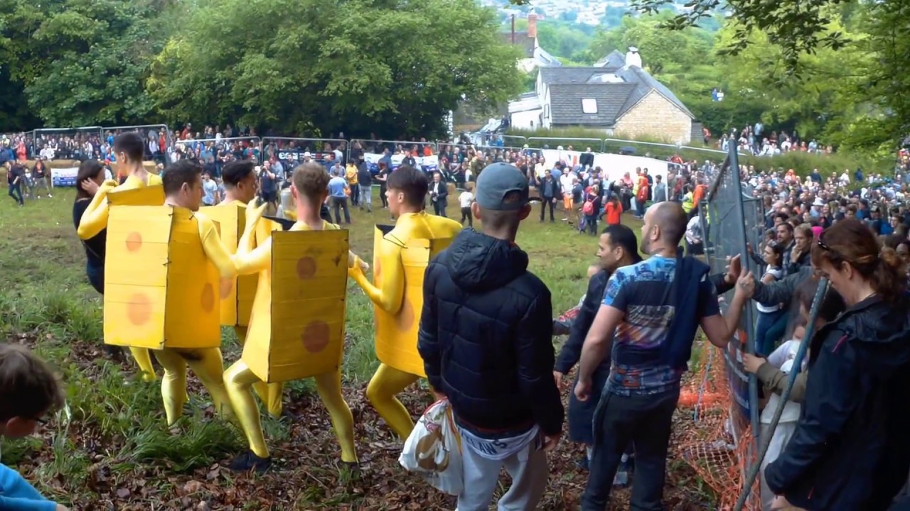 2017 Cheese Rolling event on Coopers Hill Gloucester UK