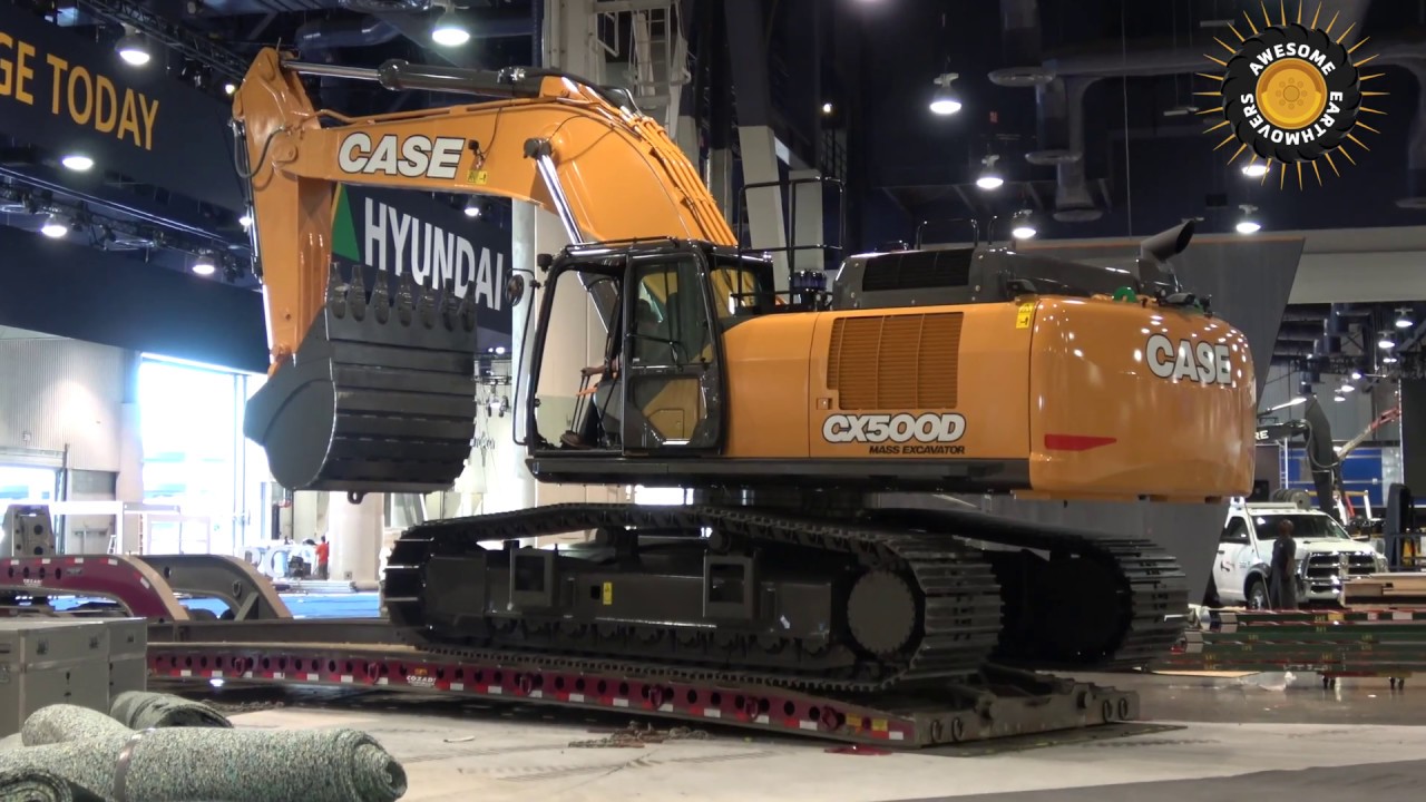 Case CX500D excavator moving out of Conexpo 2017
