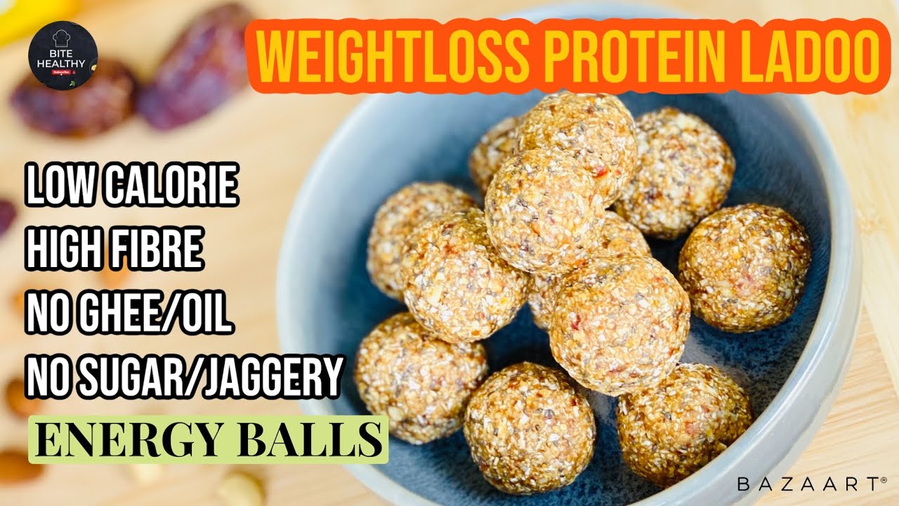 WEIGHTLOSS ENERGY BALLS l LOW CALORIE PROTEIN LADOO l 4K ULTRA HD VIDEO | EASY QUICK RECIPE l BH