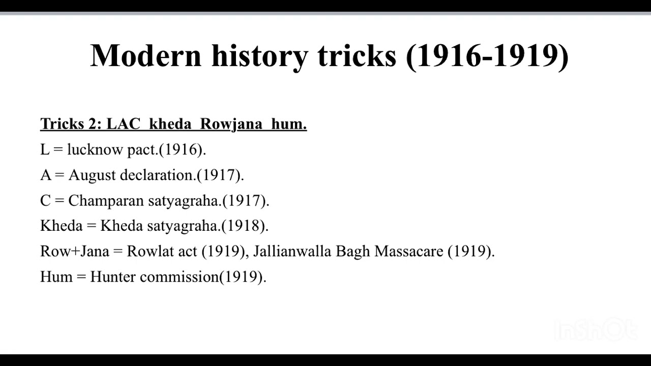 Modern history dates tricks part2