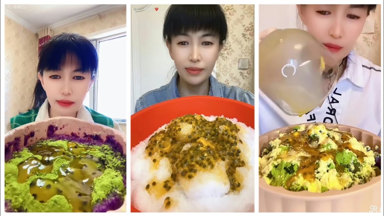 (solo)RELAXING SOUND OF EATING ASMR/ PASSIONFRUIT/ MATCHA/ MILK POWDER #asmr #relaxing #eating