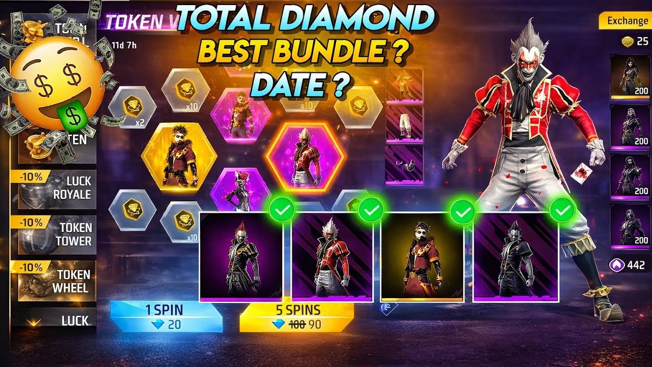 💢✅OLD JOKER CLOWN RING EVENT GOLDEN JOKER 🃏 RIP 😭 2000 TOTAL DIAMOND 💎🤑 TIPS AND TRICKS 🎯🇮🇳