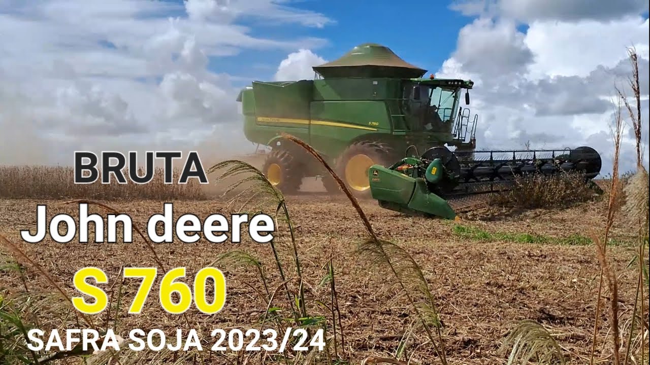 COLHEITADEIRA JOHN DEERE S 760 COLHENDO SOJA MUITO BOA SAFRA 2023/2024