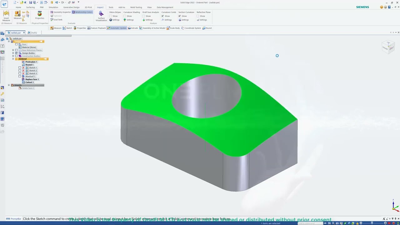 Solid Edge - Surface Area Question
