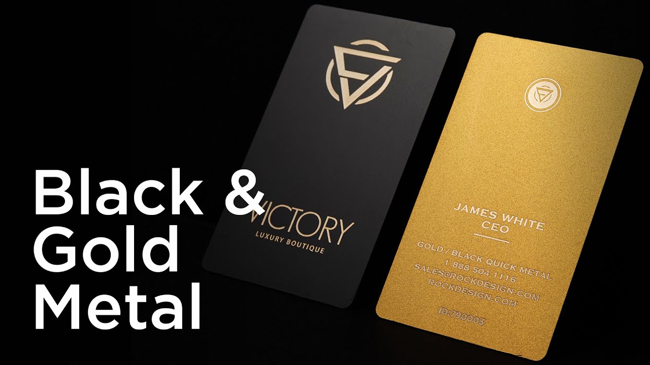 Quick Black and Gold Quick Metal Business Cards - RockDesign.com