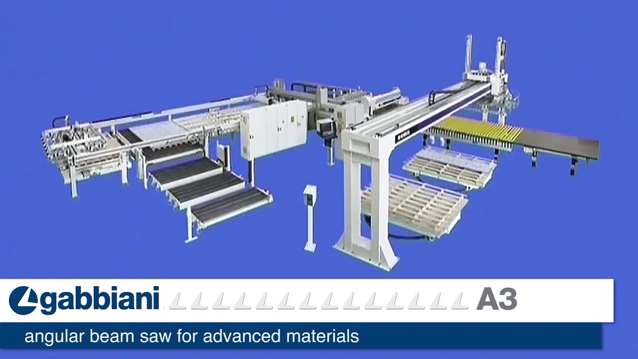 Gabbiani A3 angular beam saw for advanced materials