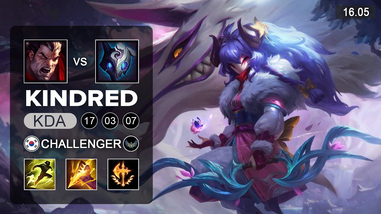 Kindred vs Darius Jungle - KR Challenger - Patch 16.05 Season 16