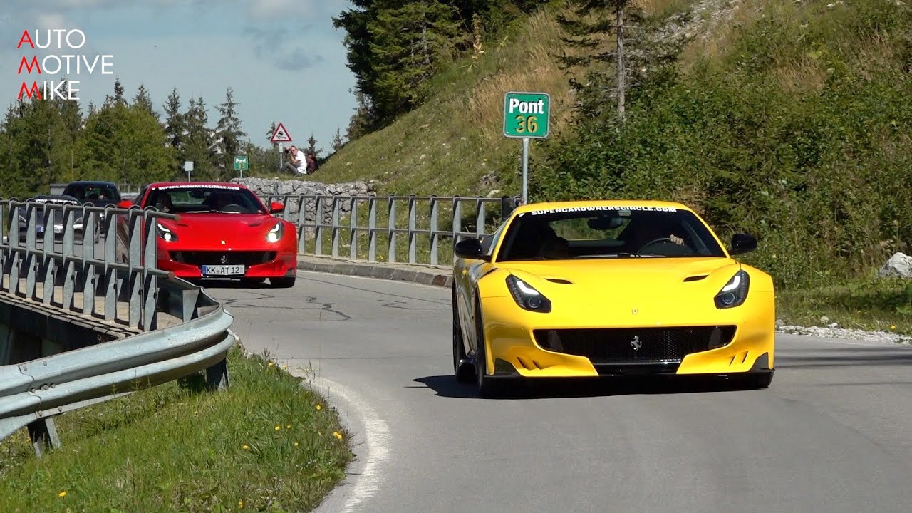 Ferrari F12TDF full throttle in the Swiss Alps!