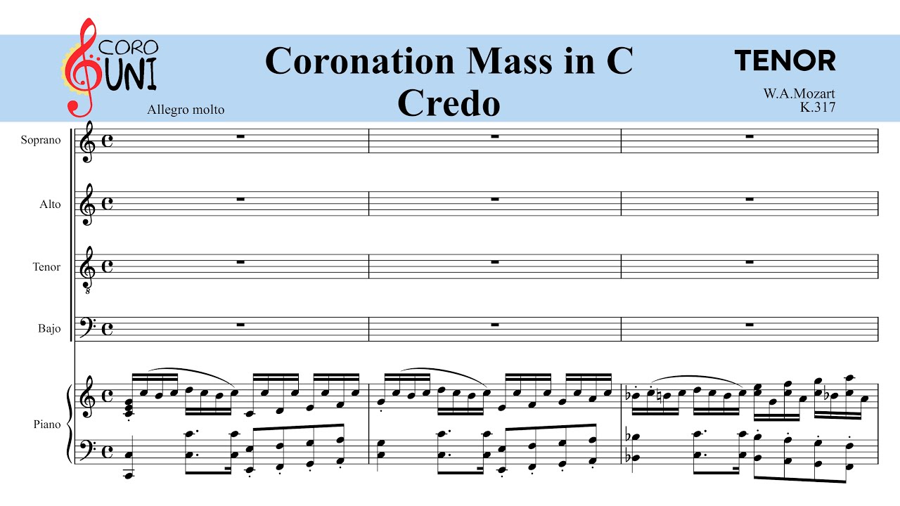 TENOR (Silabas Ritmicas) - Credo - Misa de Coronación - Mozart - Coro UNI