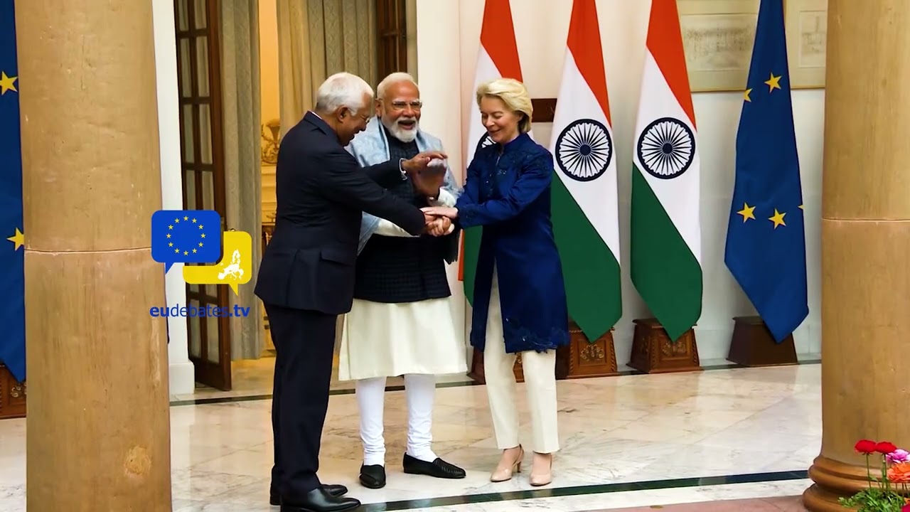 Smiles at Hyderabad House 🇮🇳🇪🇺 | Von der Leyen & Costa Arrive with PM Modi for the EU&ndash;India Summit!