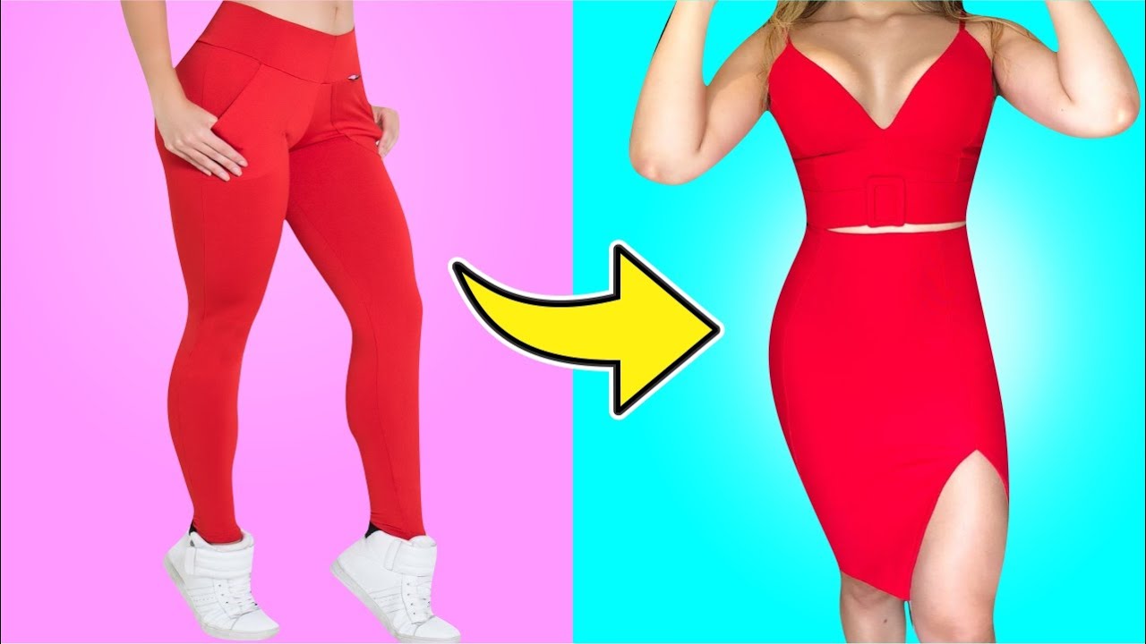 6 TRUQUES INTELIGENTES PARA TRANSFORMAR CALÇAS LEGGINGS | TRUQUES FÁCEIS DE ROUPAS DIY | IDER ALVES