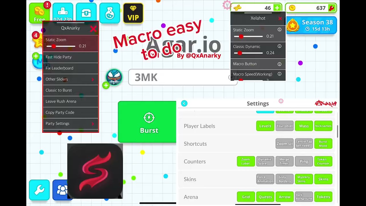 MACRO TUTORIAL |  XELAHOT AGARIO FOR IOS