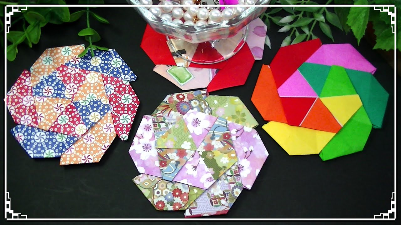 折り紙で６枚で作るコースター・Origami ・Mr coin origami channel１５