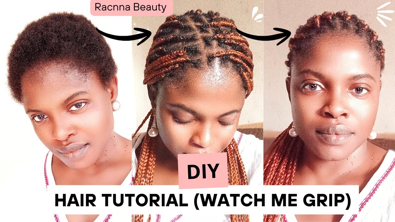DIY How to Grip SHORT HAIR for Knotless Braids! 😱(TWA & 4C Friendly) #trending #viral #hairtutorial