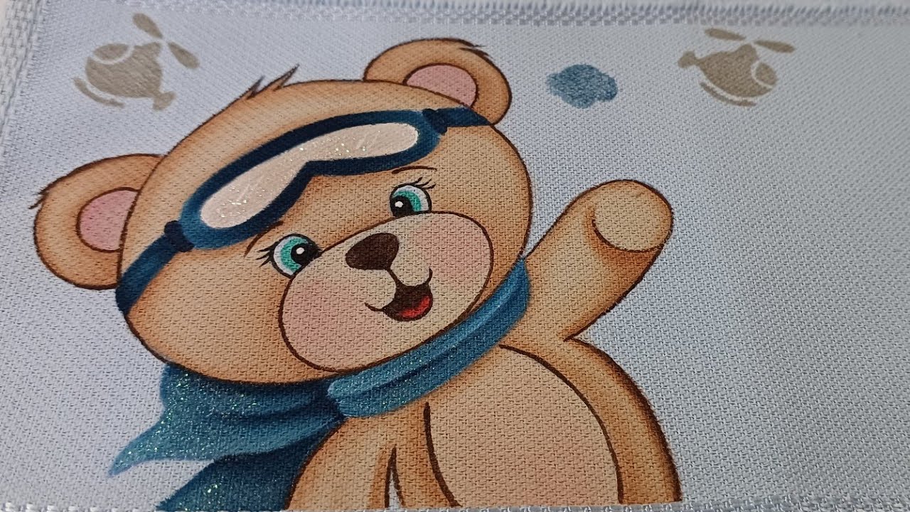 Ursinho aviador, pintura em Toalhinha.