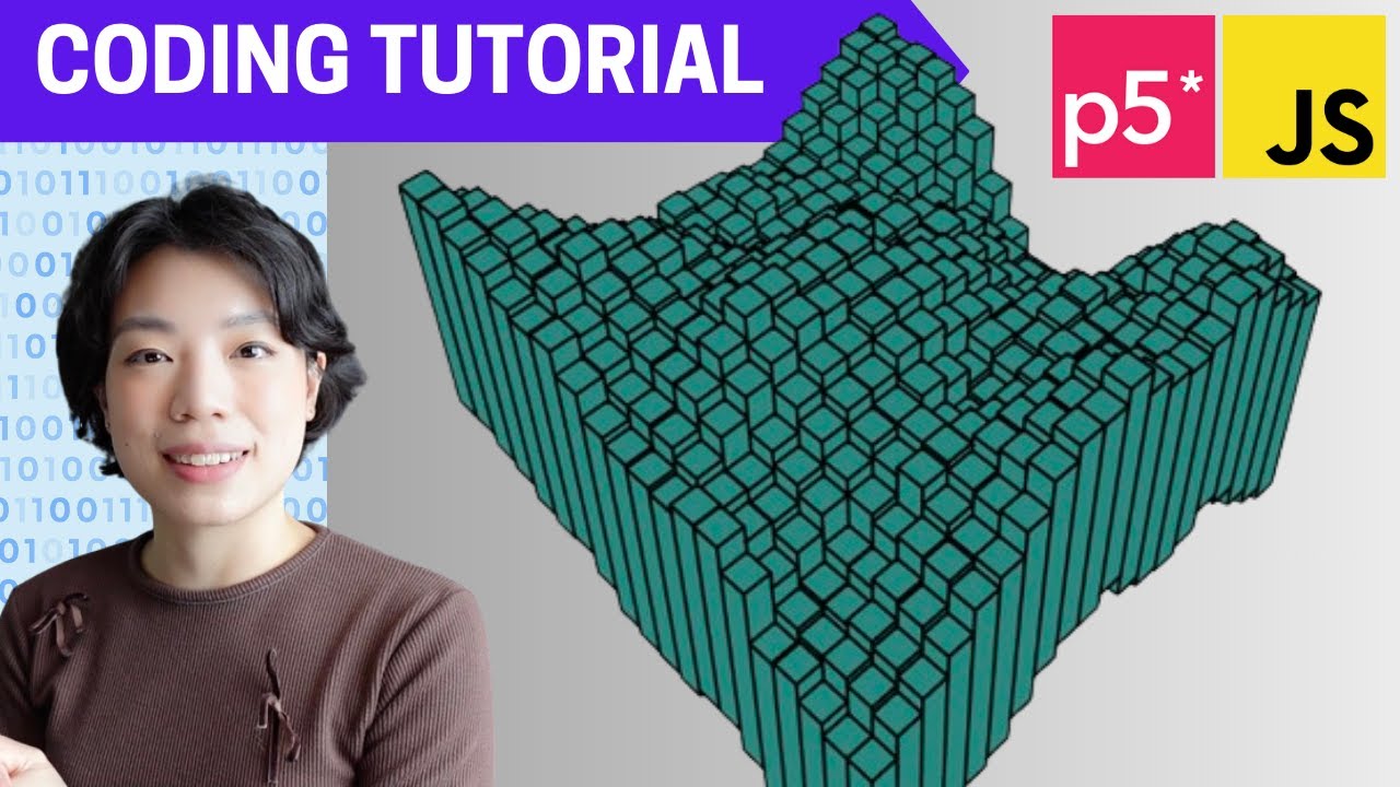 p5.js Coding Tutorial | Procedural Terrain Generation (Perlin Noise)