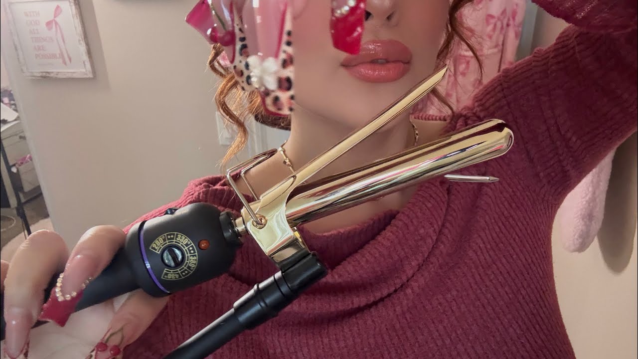 ASMR Hair Curling With Marcel Curling Iron ✨ Quick Curl Touch Ups 🎀
