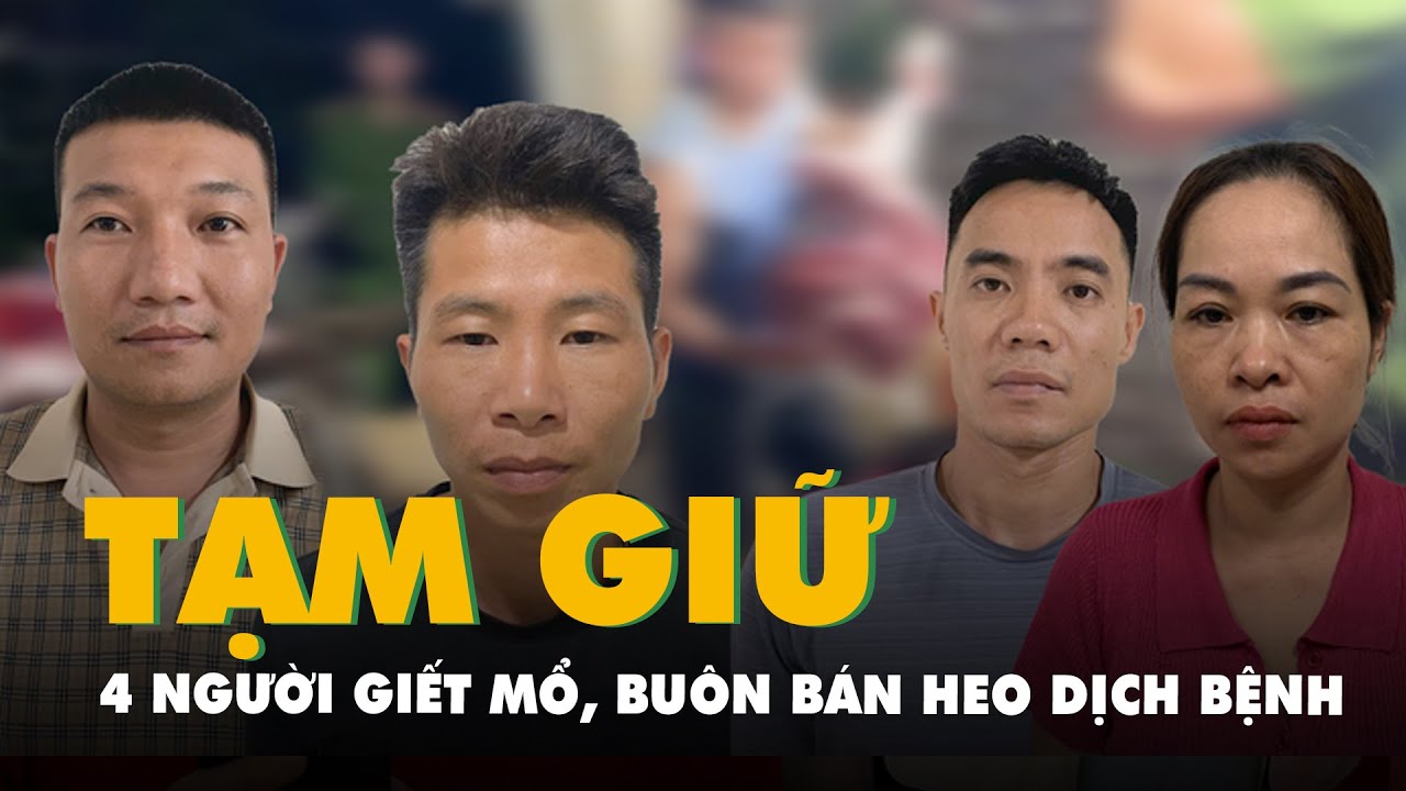 Tạm giữ hình sự 4 người giết mổ, buôn bán heo dịch bệnh