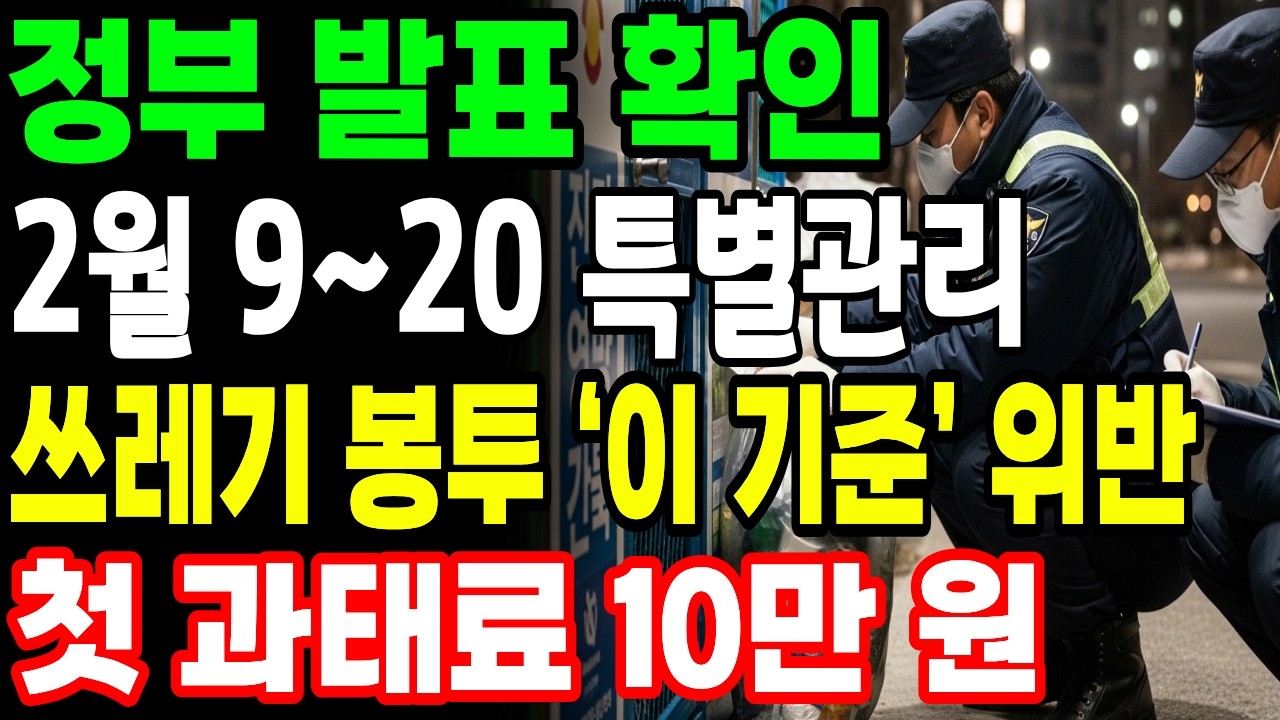 정부 발표, 2월 9~20일 특별관리｜쓰레기 봉투 ‘이 기준’ 위반 시 첫 과태료 10만 원