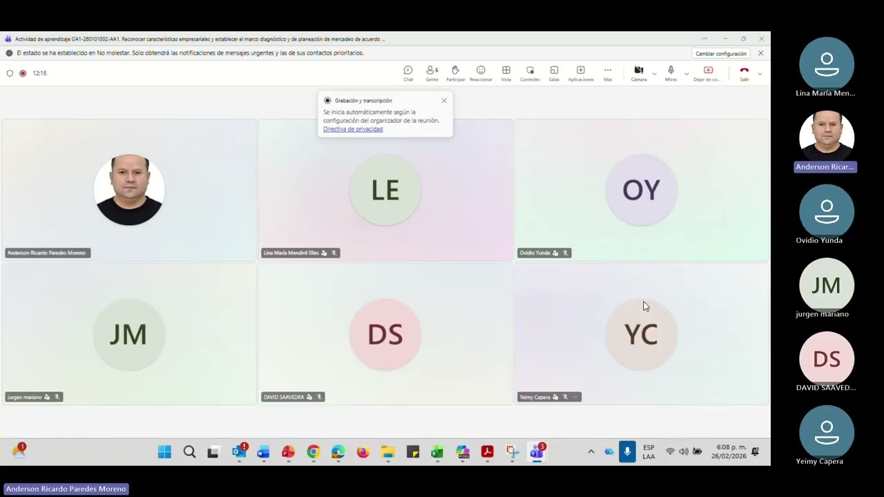 Actividad de aprendizaje GA1 260101002 AA1  Reconocer características empresariales y  establecer el