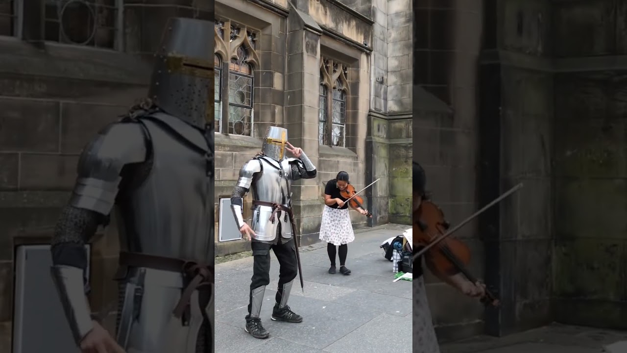 A knight in Edinburgh! #knight #public #reaction