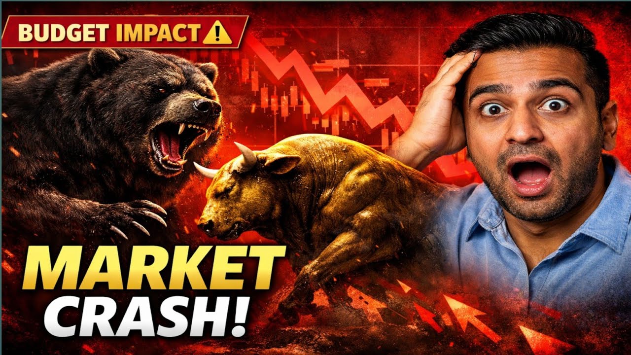 Budget Aate Hi Market Crash! Sensex 1500 Down | Nifty गिरा | Budget Negative Impact
